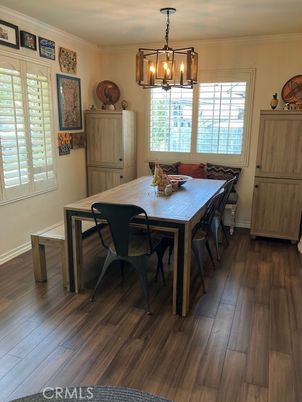 Chandelier, Dining room, Interior, Pendant Lights, Wood Texture Flooring