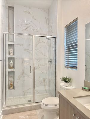 Bathroom, Glass Shower, Interior, Marble Walls