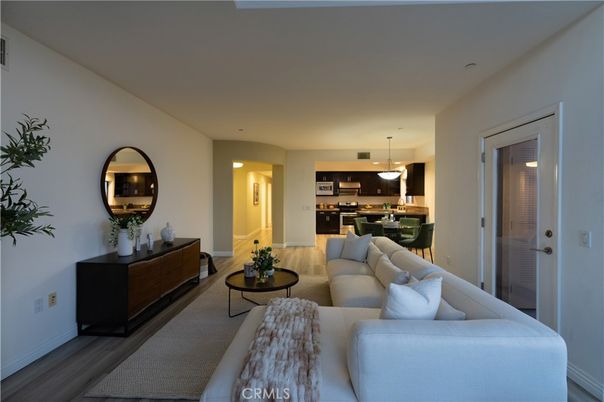 Interior, Kitchen, Living room, Pendant Lights, Recessed Lighting, Stainless Steel Appliances, Wood Texture Flooring