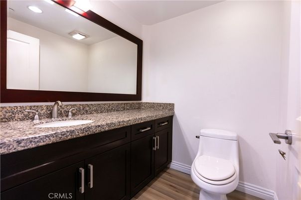 Bathroom, Interior, Recessed Lighting, Wood Texture Flooring