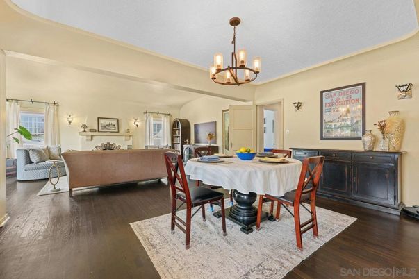 Chandelier, Dining room, Fireplace, Interior, Living room, Wood Texture Flooring