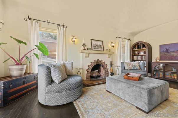 Fireplace, Interior, Wood Texture Flooring