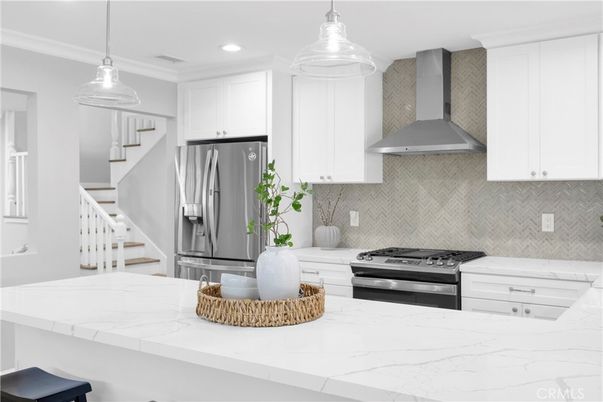 Interior, Kitchen, Pendant Lights, Recessed Lighting, Stainless Steel Appliances