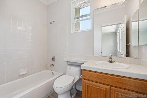 Bathroom, Interior, Tile Countertops, Wood Texture Flooring