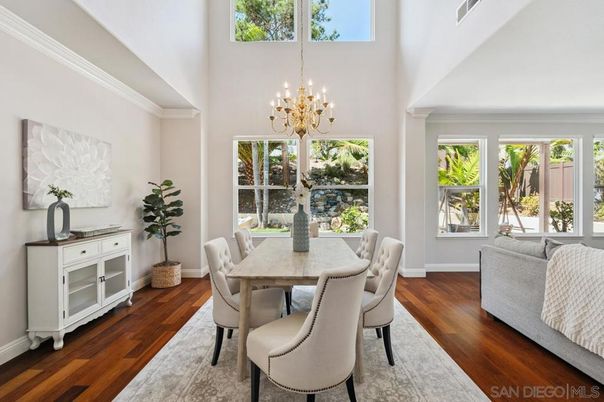Chandelier, Dining room, Interior, Pendant Lights, Wood Texture Flooring