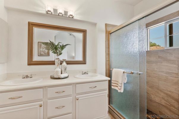 Bathroom, Dual Sink Vanities, Glass Shower, Interior