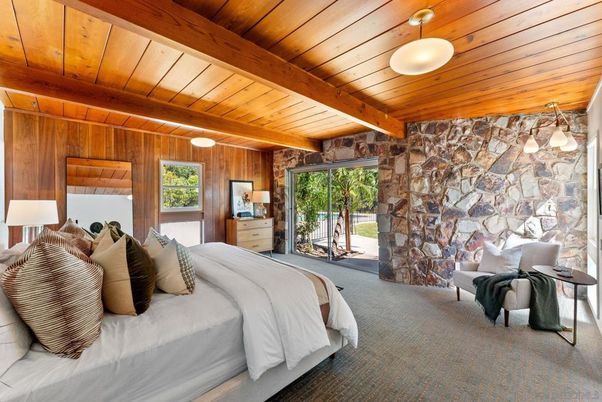 Bedroom, Interior, Stone Walls, Wooden Beams, Wooden Ceilings, Wooden Walls