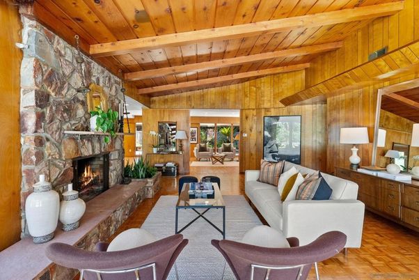 Fireplace, Interior, Living room, Stone Walls, Wooden Beams, Wooden Ceilings, Wood Texture Flooring, Wooden Walls