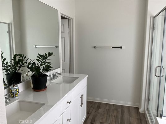 Bathroom, Dual Sink Vanities, Interior, Wood Texture Flooring