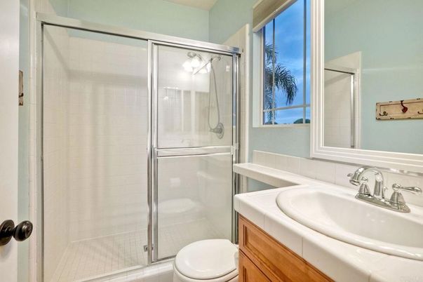 Bathroom, Glass Shower, Interior, Tile Countertops