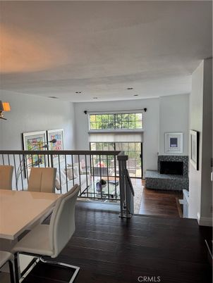 Dining room, Fireplace, Interior, Recessed Lighting, Wood Texture Flooring