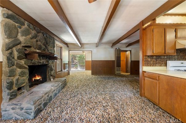 Fireplace, Interior, Stone Walls