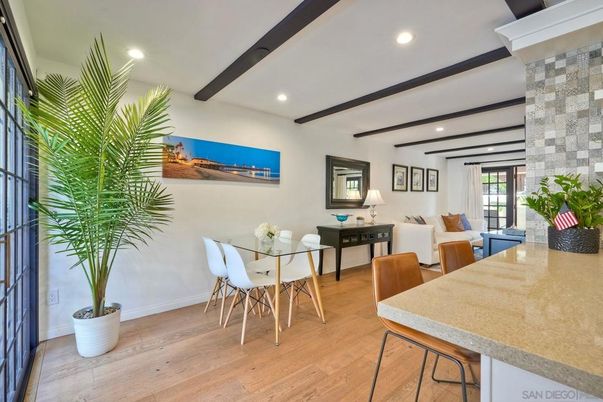 Home Office, Interior, Recessed Lighting, Wooden Beams, Wood Texture Flooring