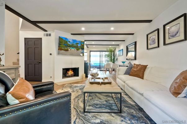 Dining room, Fireplace, Interior, Living room, Recessed Lighting