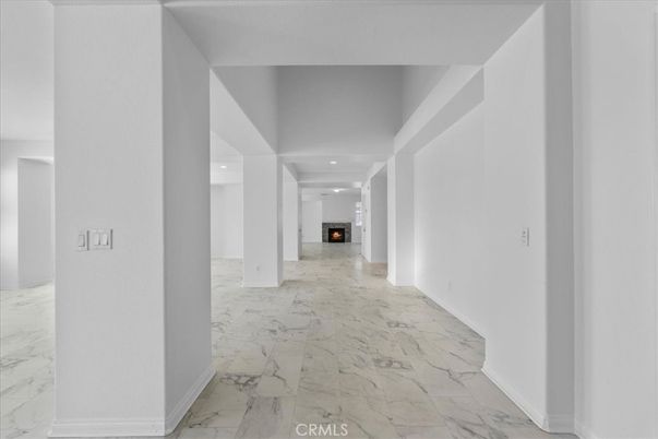 Fireplace, Interior, Marble, Recessed Lighting