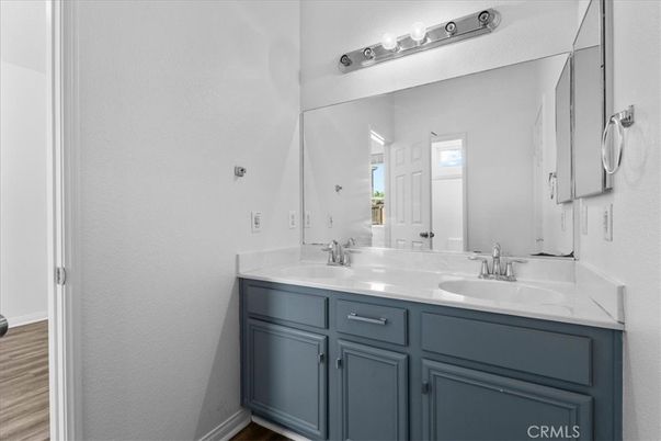 Bathroom, Dual Sink Vanities, Interior, Wood Texture Flooring