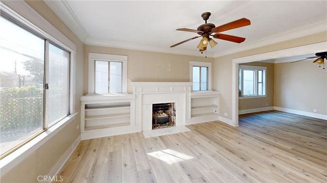 Empty room, Fireplace, Interior, Wood Texture Flooring