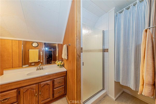 Bathroom, Glass Shower, Interior, Wooden Walls