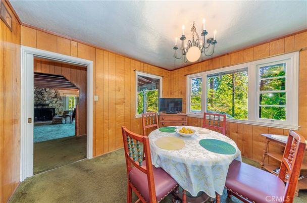 Chandelier, Dining room, Interior, Wooden Walls