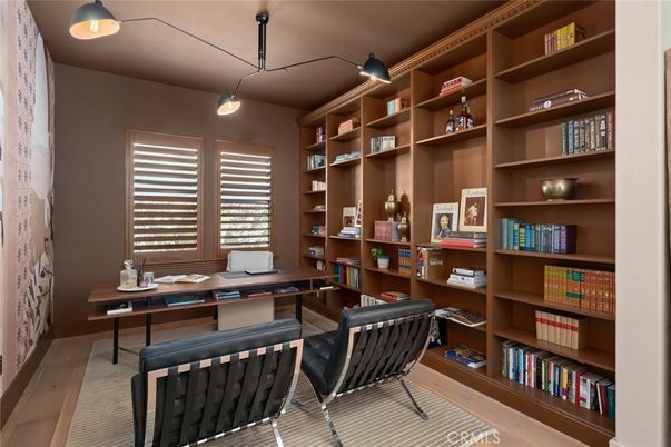 Home Office, Interior, Pendant Lights, Wood Texture Flooring