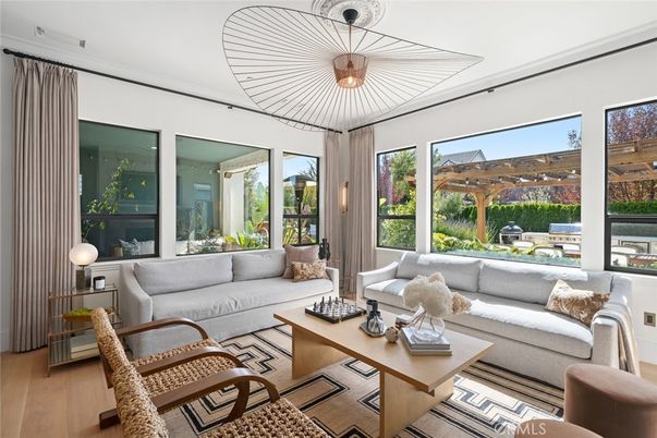 Interior, Living room, Pendant Lights, Wood Texture Flooring