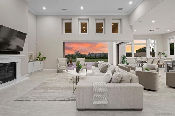 Dining room, Fireplace, Interior, Living room, Pendant Lights, Recessed Lighting