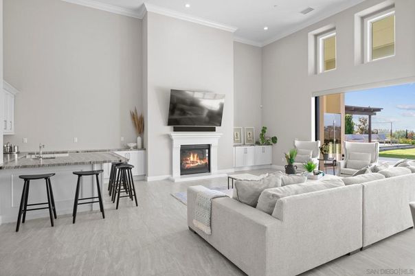 Fireplace, Interior, Living room, Recessed Lighting