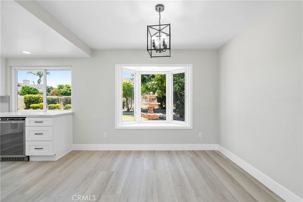 Empty room, Interior, Pendant Lights, Recessed Lighting, Wood Texture Flooring