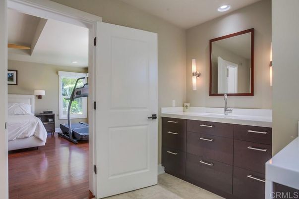 Bathroom, Bedroom, Fitness Equipment, Interior, Recessed Lighting, Wood Texture Flooring