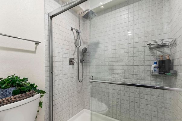 Bathroom, Free Standing Baths, Glass Shower, Interior, Recessed Lighting