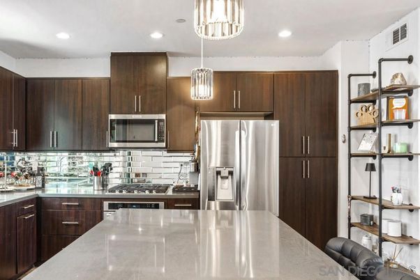 Interior, Kitchen, Pendant Lights, Recessed Lighting, Stainless Steel Appliances