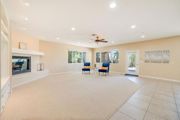 Empty room, Fireplace, Interior, Recessed Lighting