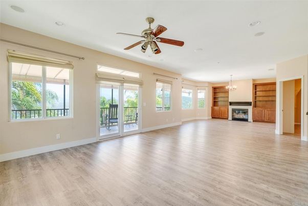Chandelier, Empty room, Fireplace, Interior, Wood Texture Flooring