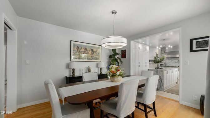 Dining room, Interior, Kitchen, Pendant Lights, Wood Texture Flooring