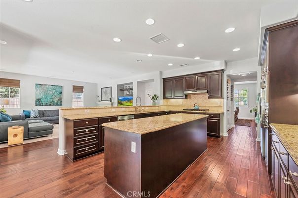 Interior, Kitchen, Living room, Recessed Lighting, Wood Texture Flooring
