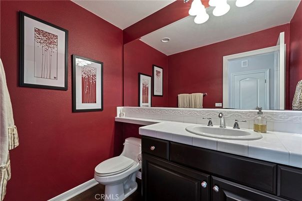 Bathroom, Interior, Tile Countertops, Wood Texture Flooring
