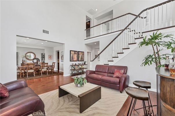 Dining room, Interior, Living room, Recessed Lighting, Wood Texture Flooring