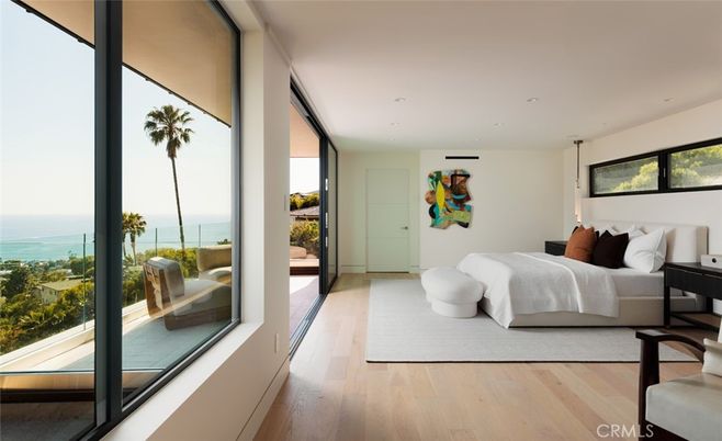 Bedroom, Interior, Recessed Lighting, Water, Wood Texture Flooring