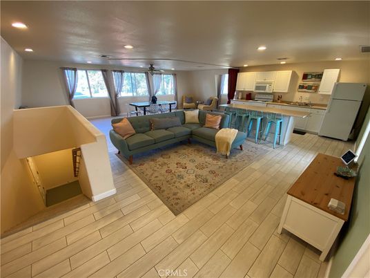 Interior, Kitchen, Living room, Recessed Lighting, Wood Texture Flooring