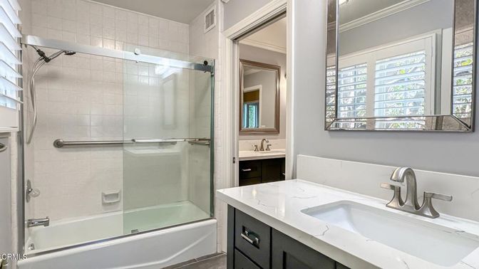 Bathroom, Dual Sink Vanities, Glass Shower, Interior