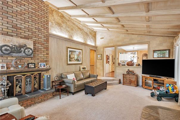 Fireplace, Interior, Living room, Stone Walls, Wooden Beams