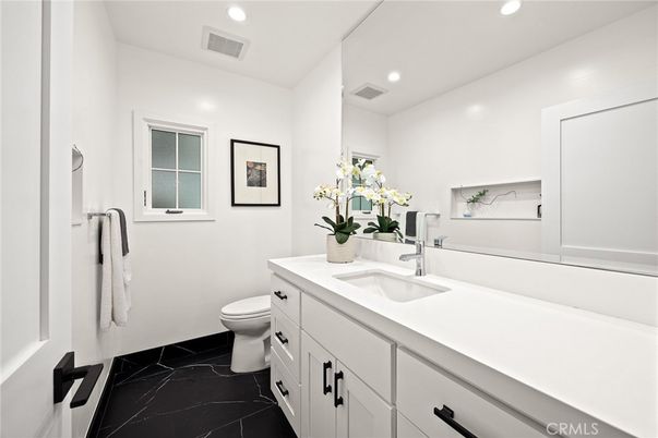 Bathroom, Interior, Marble, Recessed Lighting