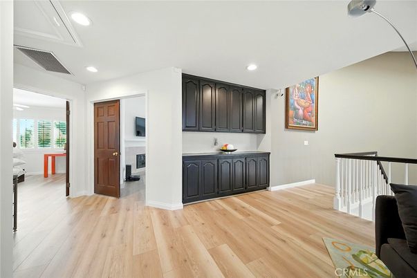 Fireplace, Interior, Recessed Lighting, Wood Texture Flooring