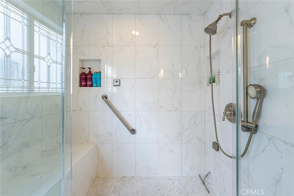 Bathroom, Glass Shower, Interior, Marble Walls
