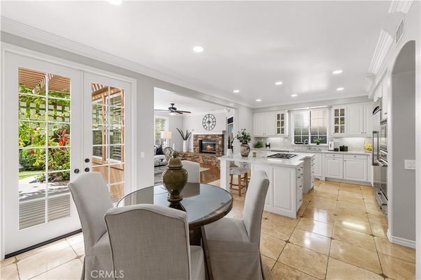 Dining room, Fireplace, Interior, Kitchen, Recessed Lighting