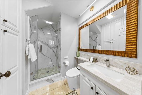 Bathroom, Glass Shower, Interior, Marble Walls