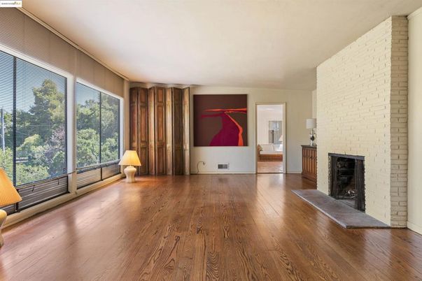 Empty room, Fireplace, Interior, Wood Texture Flooring
