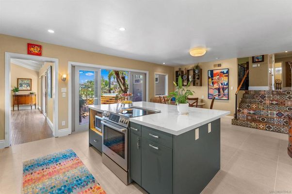 Dining room, Interior, Kitchen, Recessed Lighting, Stainless Steel Appliances, Wood Texture Flooring