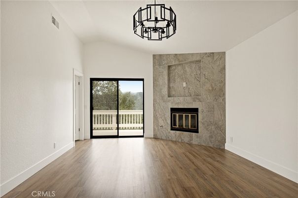 Empty room, Fireplace, Interior, Wood Texture Flooring