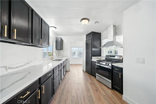 Interior, Kitchen, Stainless Steel Appliances, Wood Texture Flooring